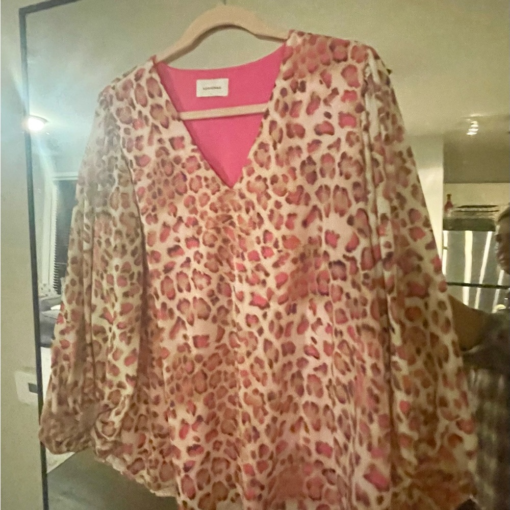 Adrienne cheetah print blouse size Large